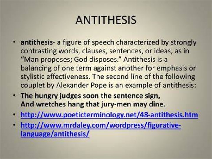 What does antithetical word mean?