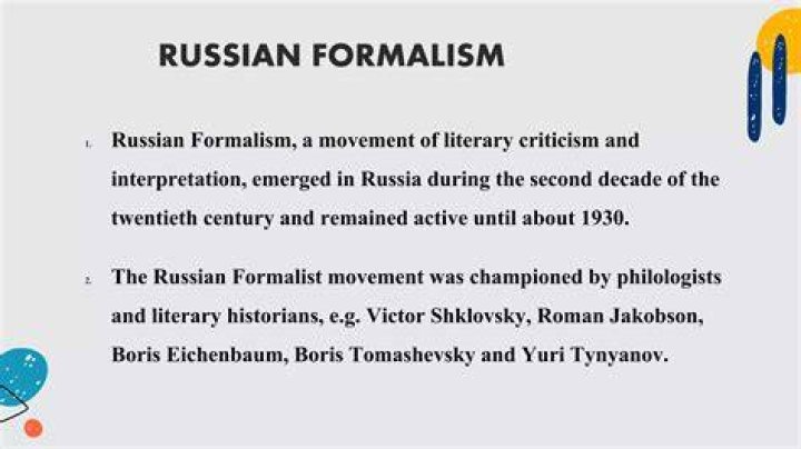 When did russian formalism start?