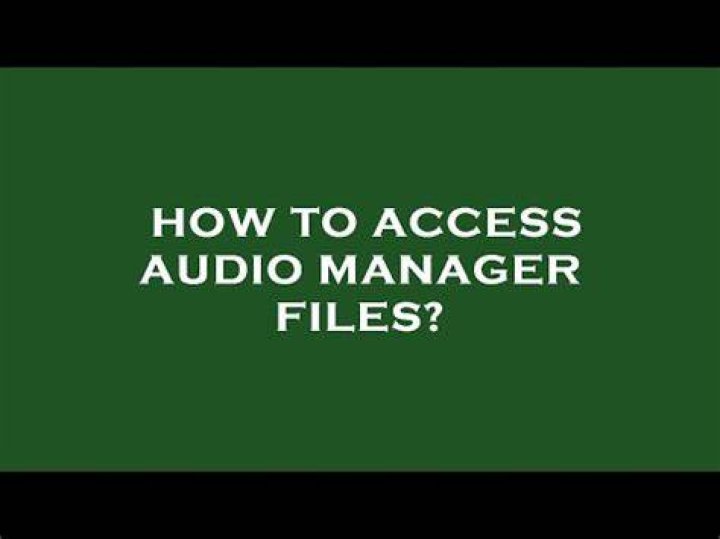 Where are Audio Manager files hidden?
