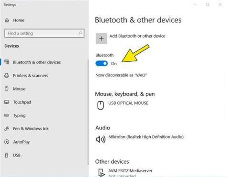 Where is bluetooth setting on computer?